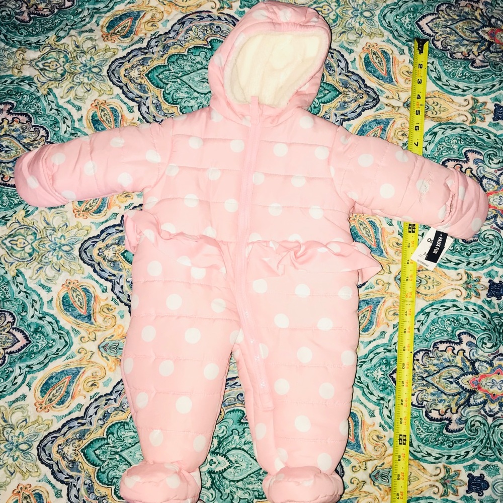 Pink 3-6 month Baby girl winter faux fur onesie